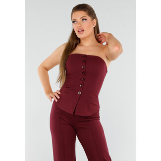 Burgendy Trägerloses Bustier-Top
