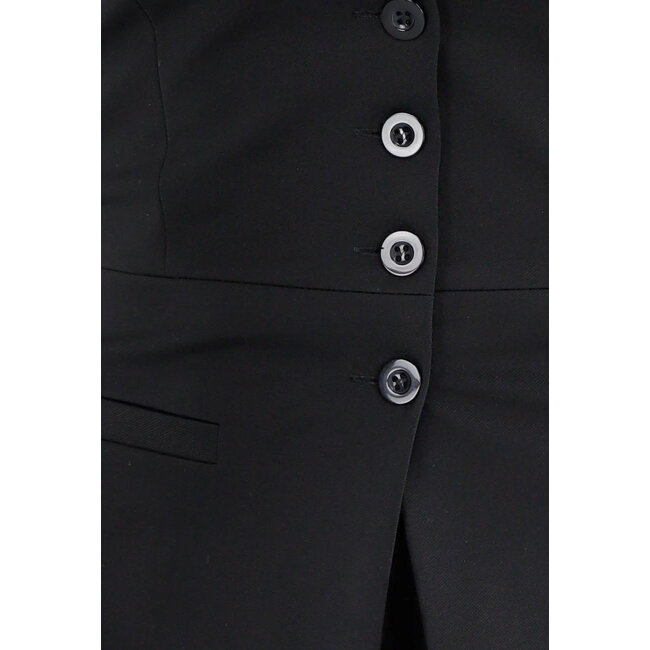 Schwarzes trägerloses Gilet-Top mit Knöpfen