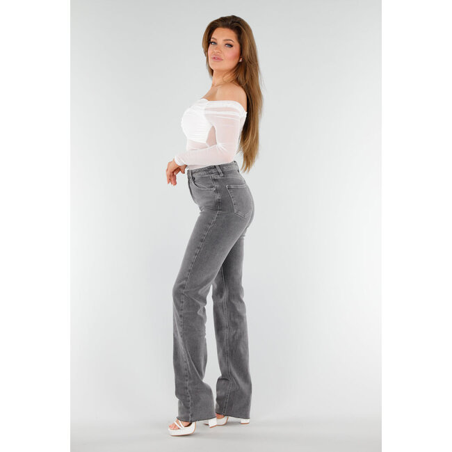 Weißes schulterfreies Stretch-Top mit Mesh-Optik