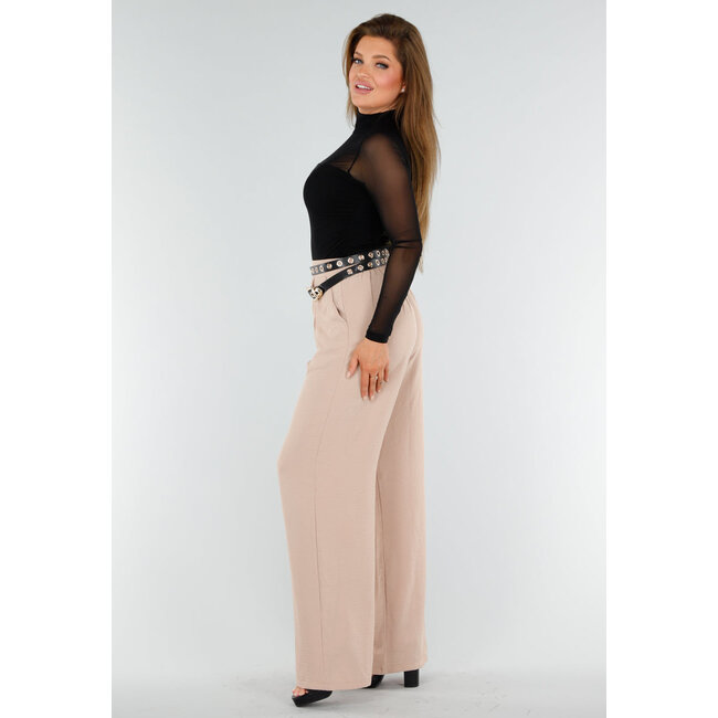 Schwarzes Mesh-Top mit hohem Ausschnitt und langen Ärmeln