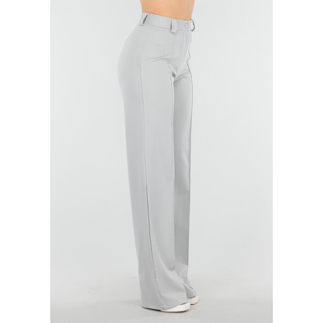 Hellgraue Hose mit Gummizug und geraden Beinen