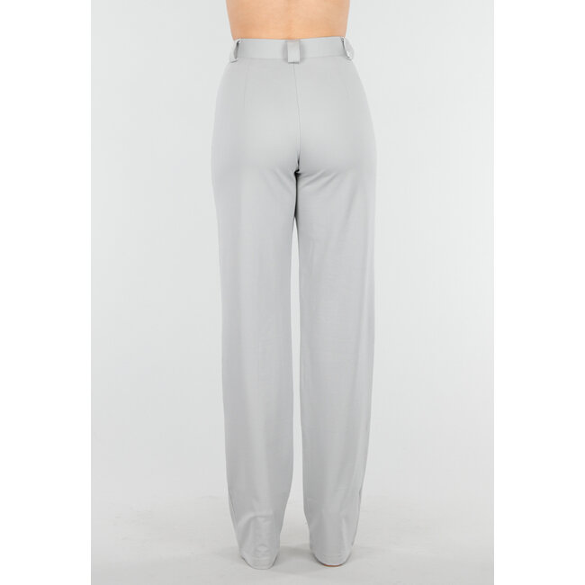 Hellgraue Hose mit Gummizug und geraden Beinen