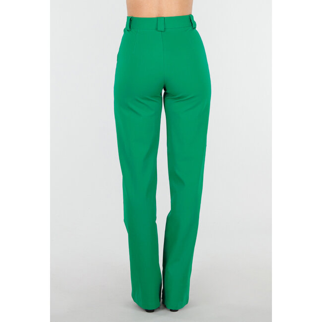Grüne elastische Hose mit geradem Bein