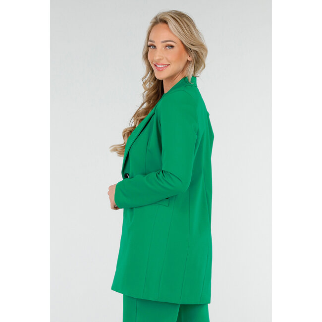 Dunkelgrüner halblanger Blazer mit Stretch