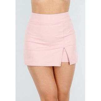 Rosa Skort mit Schlitz