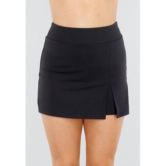 Schwarzer Stretch-Skort mit hoher Taille