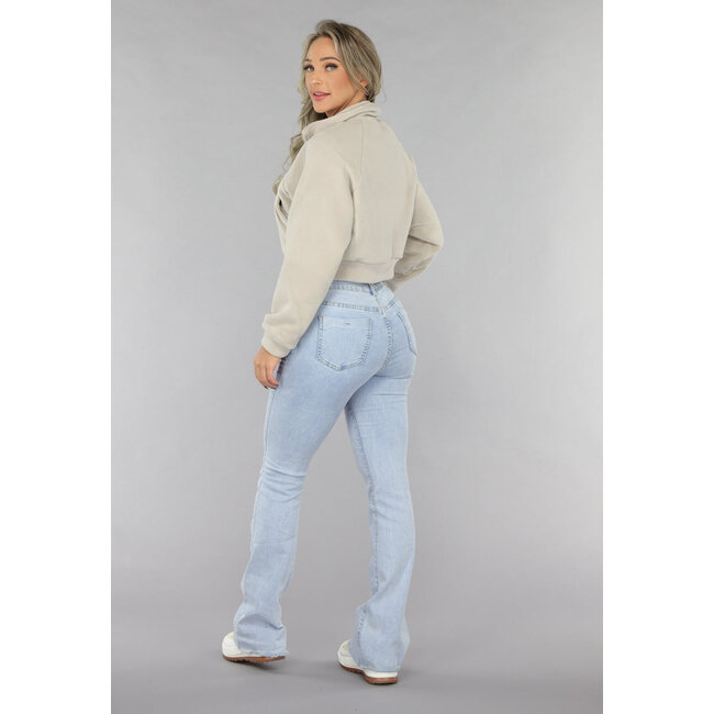 Gekürzter Fleece-Cardigan mit hohem Kragen