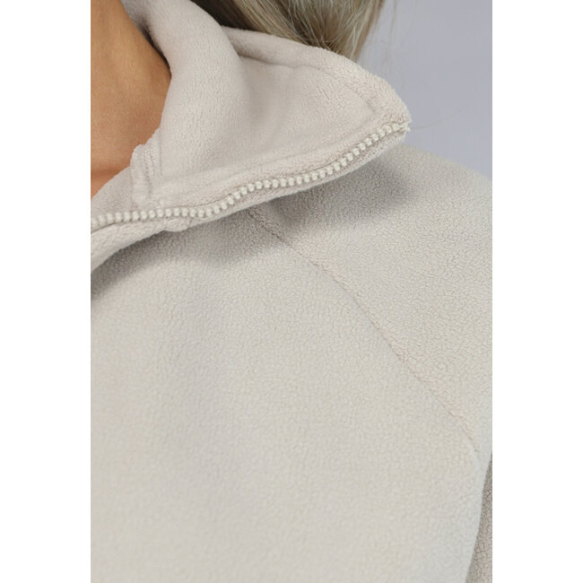 Gekürzter Fleece-Cardigan mit hohem Kragen