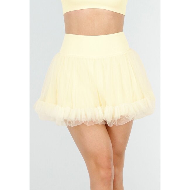 Buttergelber Tüllrock mit Shorts