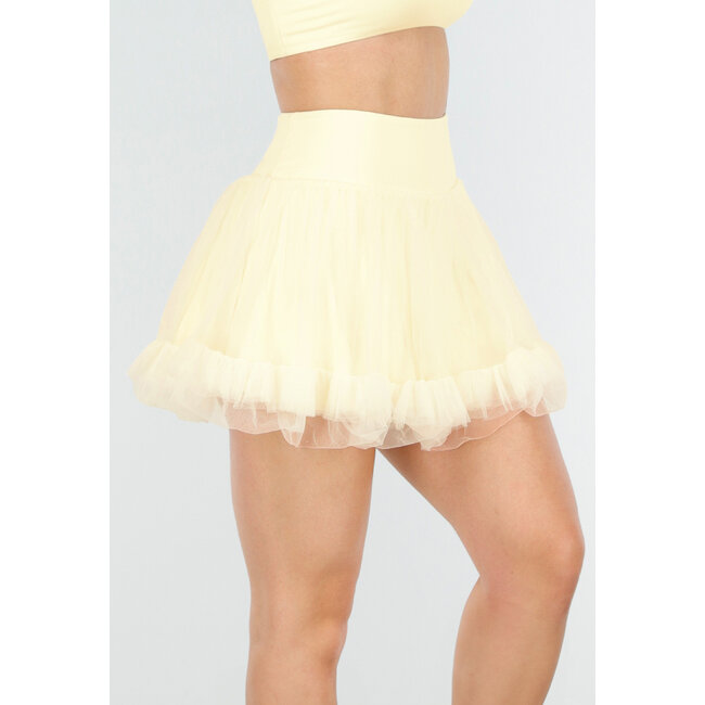 Buttergelber Tüllrock mit Unterhose und Gummizug am Bund