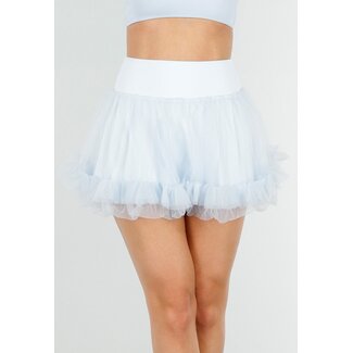 Hellblauer Tüllrock mit Shorts