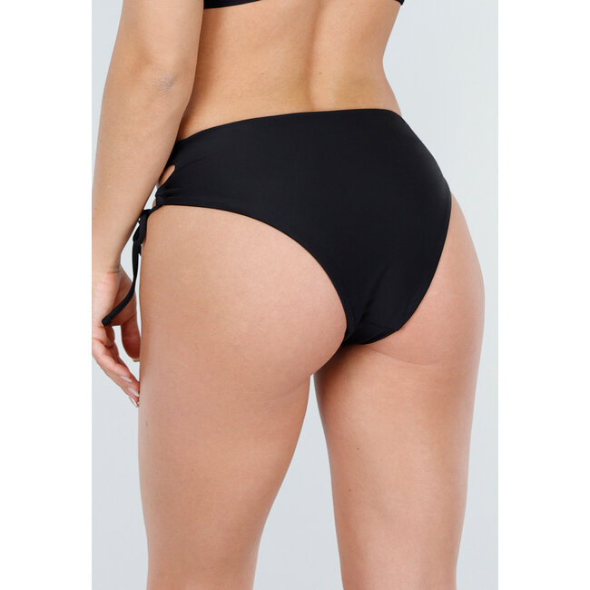 Schwarzes Bikini-Unterteil mit Seitenschnüren