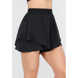 Schwarze Shorts im Leinen-Look