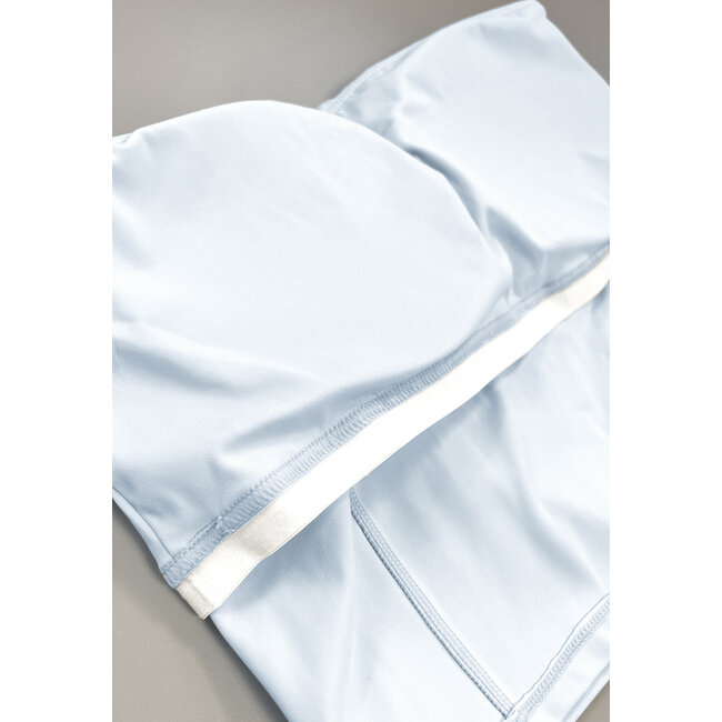 Schwarzes Bandeau-Top mit Stretch und geradem Ausschnitt