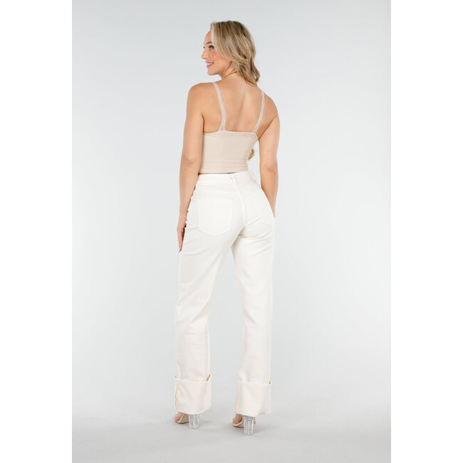 Beigefarbenes Mesh-Crop-Top mit Spitze, V-Ausschnitt und Pads