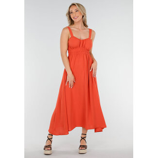 Rostfarbenes Midikleid