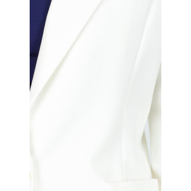 Elastischer, eleganter, halblanger Blazer in Offwhite