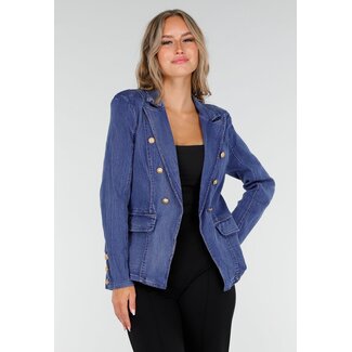 Dunkelblauer Jeans-Blazer