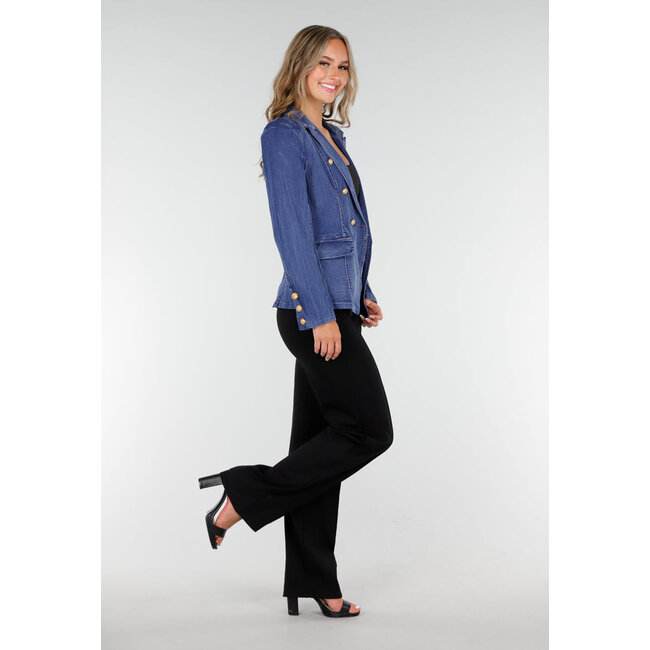 Dunkelblauer Jeans-Blazer mit Knöpfen