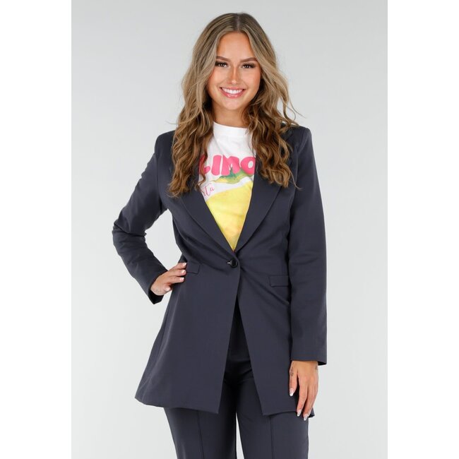 Anthrazitfarbener Stretch-Blazer