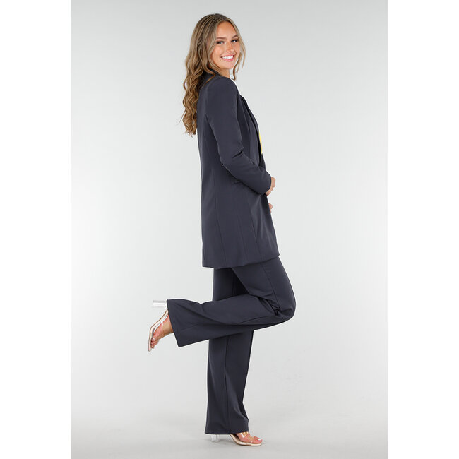 Anthrazitfarbener halblanger Stretch-Blazer