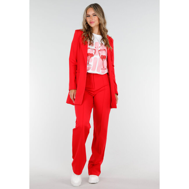 Roter halblanger Blazer mit Stretch