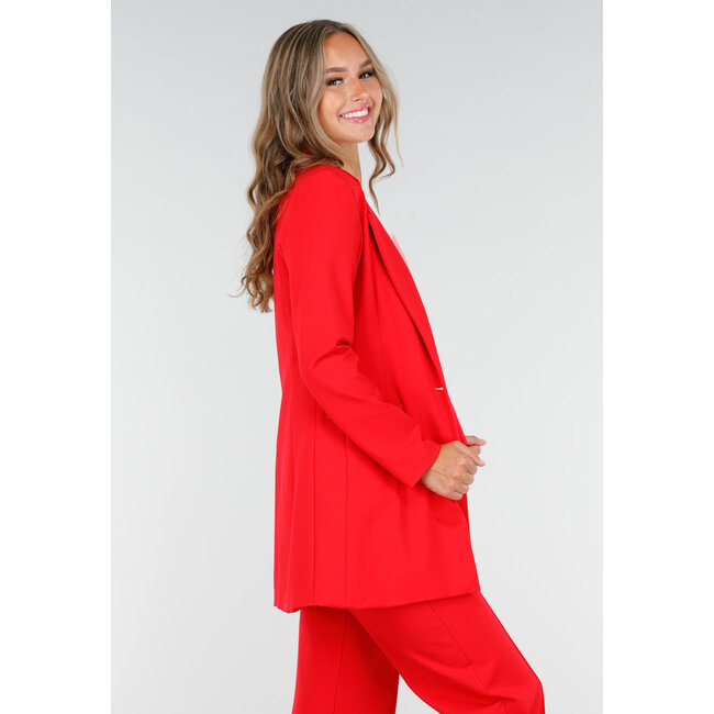 Roter halblanger Blazer mit Stretch