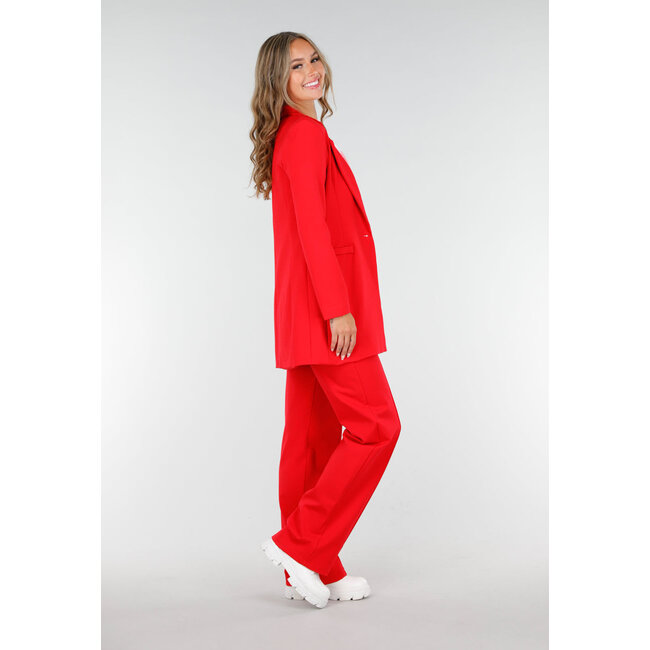 Roter halblanger Blazer mit Stretch