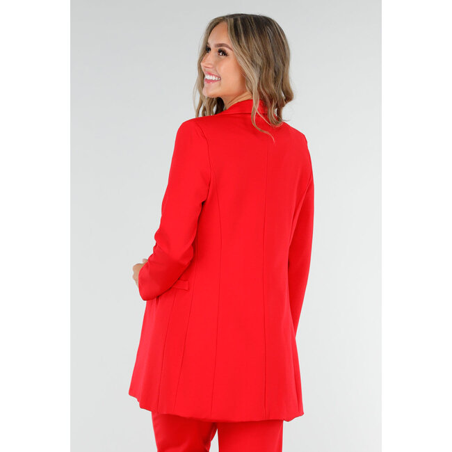 Roter halblanger Blazer mit Stretch