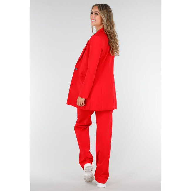 Roter halblanger Blazer mit Stretch
