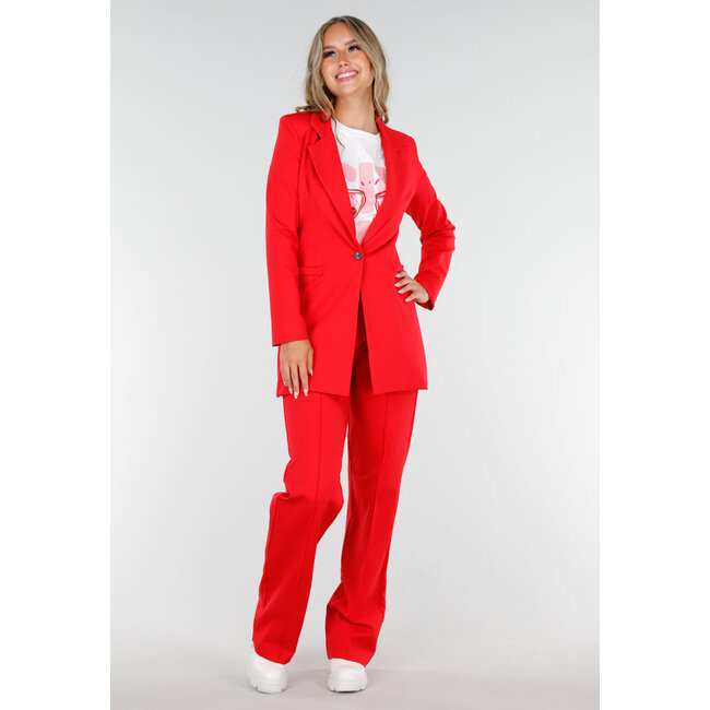 Roter halblanger Blazer mit Stretch
