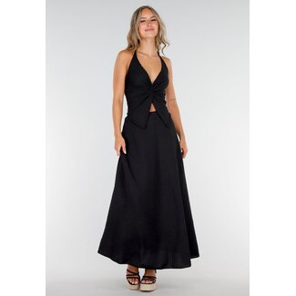 Schwarzes Maxi-Set mit V-Ausschnitt