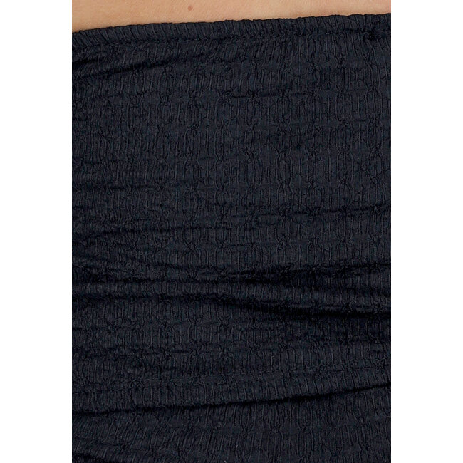 Schwarzes Maxi-Set mit V-Ausschnitt und Stretch