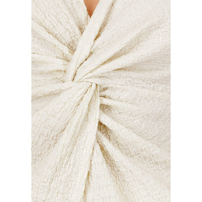 Beigefarbenes Maxi-Halter-Set mit geknotetem Oberteil