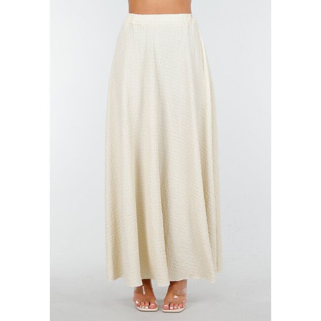 Beigefarbenes Maxi-Halter-Set mit geknotetem Oberteil