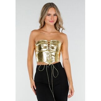 Metallisches Korsett-Top in Gold