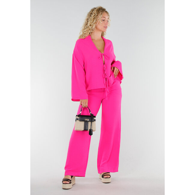 Fuchsia 2-teiliges Set mit Schleife und Stretch