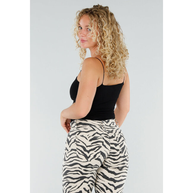 Schwarzes Stretch-Top mit Pads und Spaghetti-Trägern