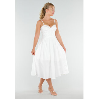 Weißes Midikleid mit Korsett