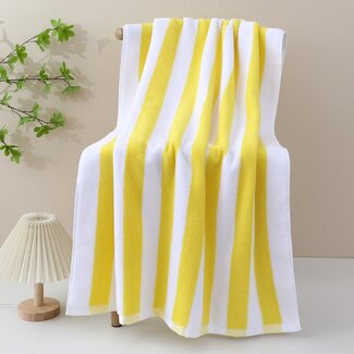 Gelb-weißes Frotteehandtuch Retro