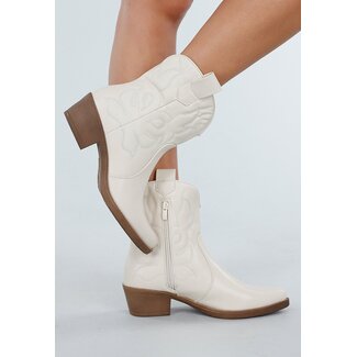 Beige Western-Stiefeletten