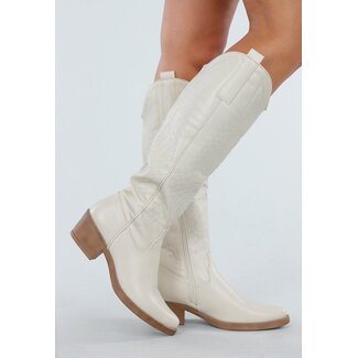 Beige Hohe Cowboystiefel