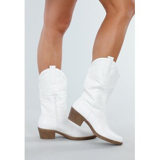 Weiße Westernstiefel in Lederoptik
