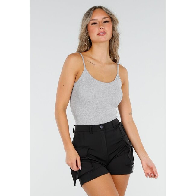 Grauer Bodysuit mit Einlagen