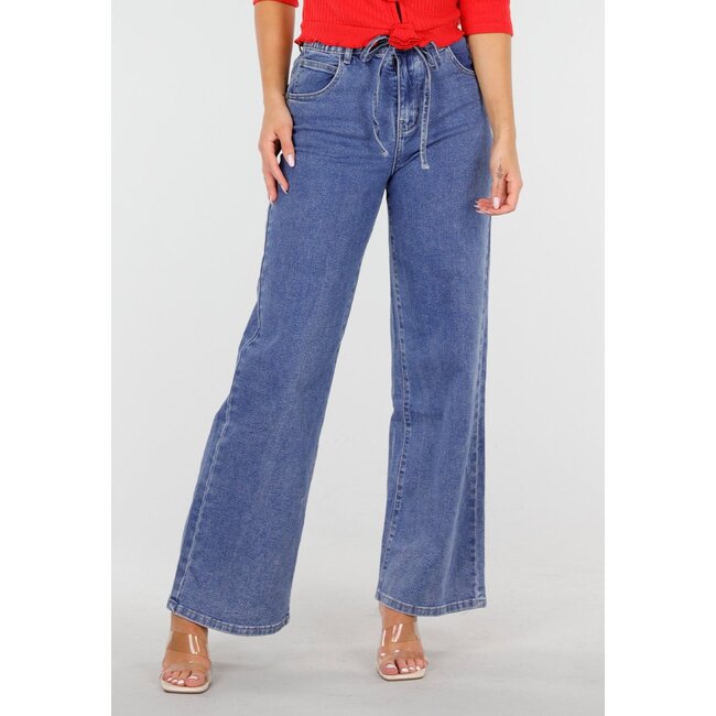 Redial Jeans Stretchjeans mit Kordelzug Blau