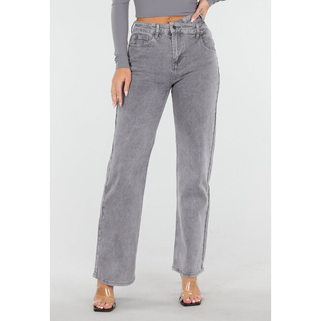 Redial Jeans Graue Straight Stretch Jeans