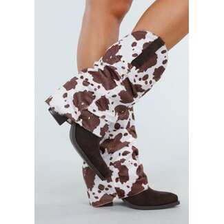 Westernstiefel mit Kuhdruck