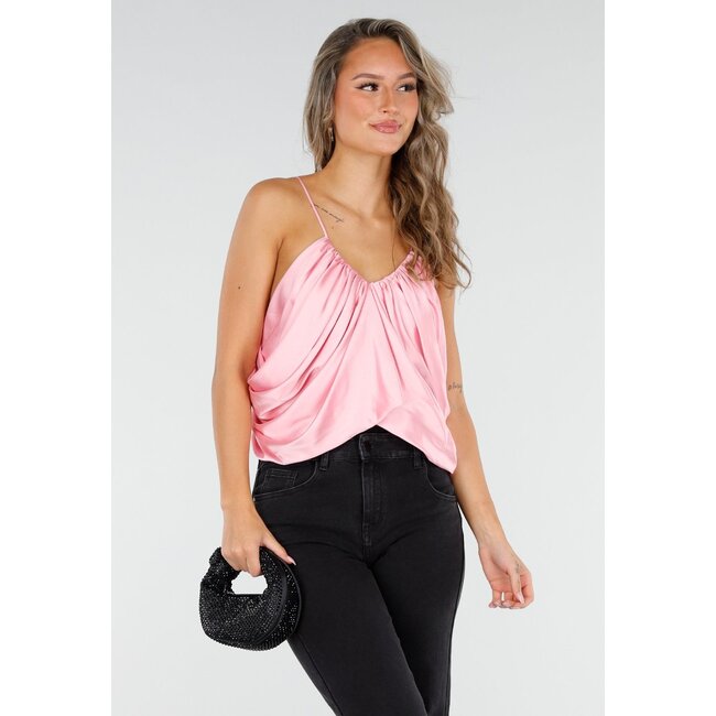 Satin-Top mit Falten