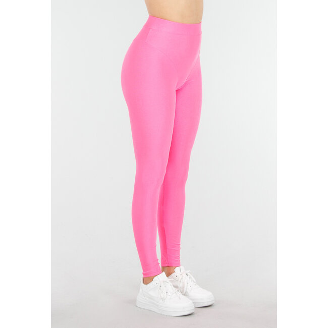 Sportliche Leggings in leuchtendem Pink mit hohem Bund