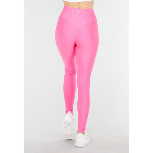 Sportliche Leggings in leuchtendem Pink mit hohem Bund